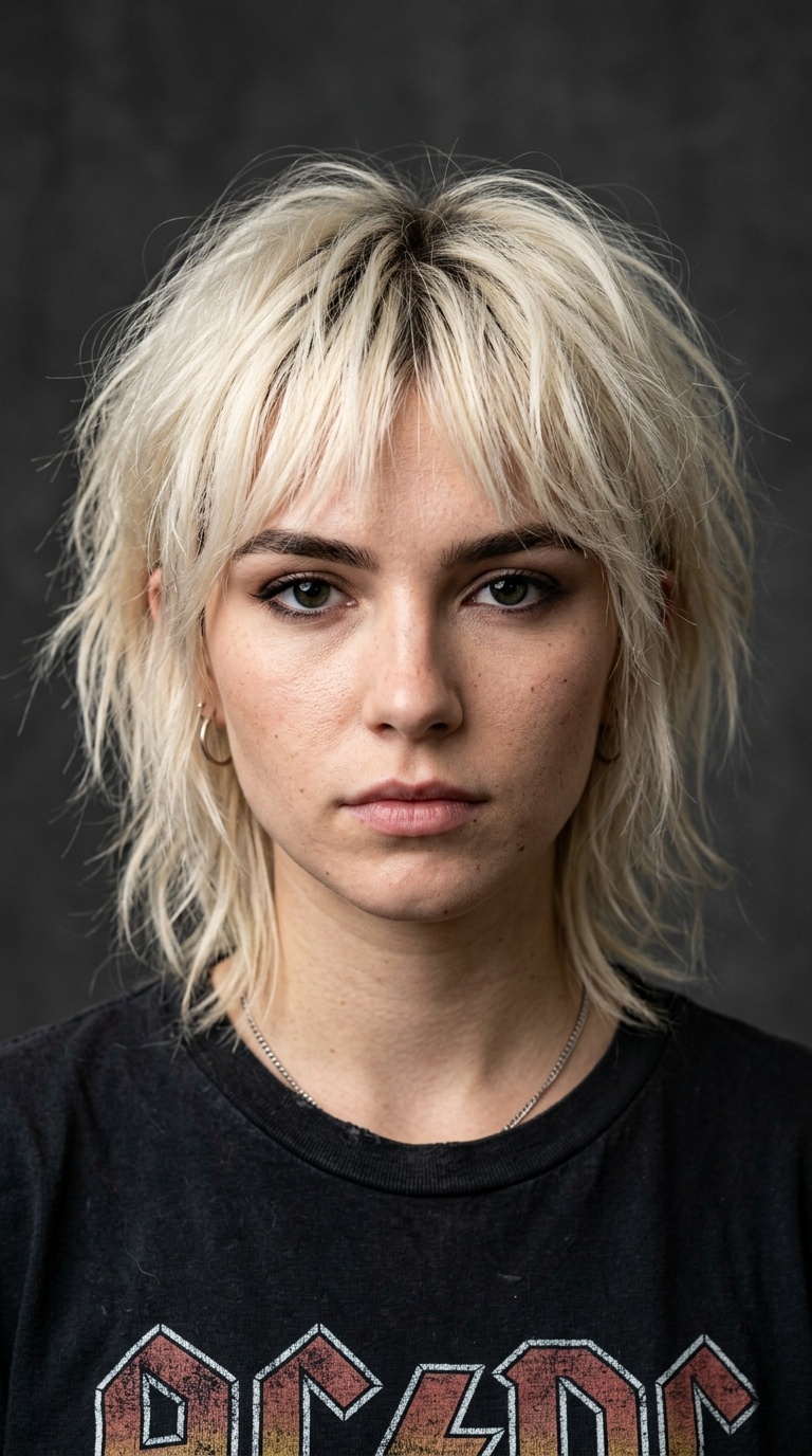The Bleach Blonde Grunge Wolfcut
