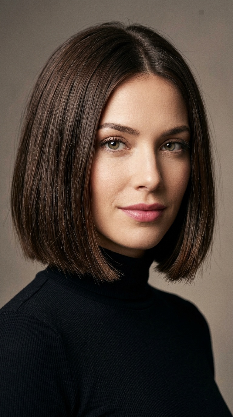 The Blunt Bob for Oval Faces