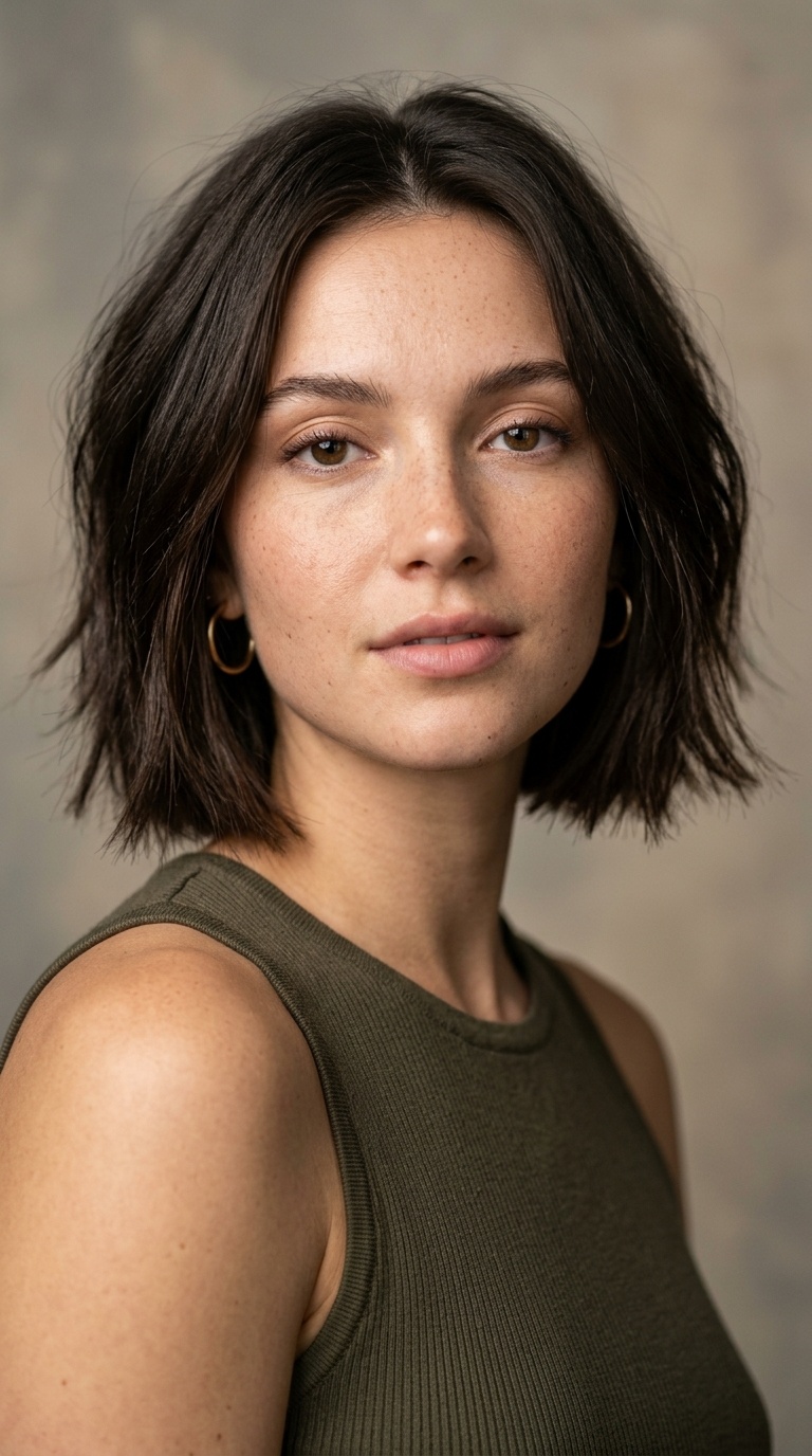 The Blunt-Edge Choppy Bob