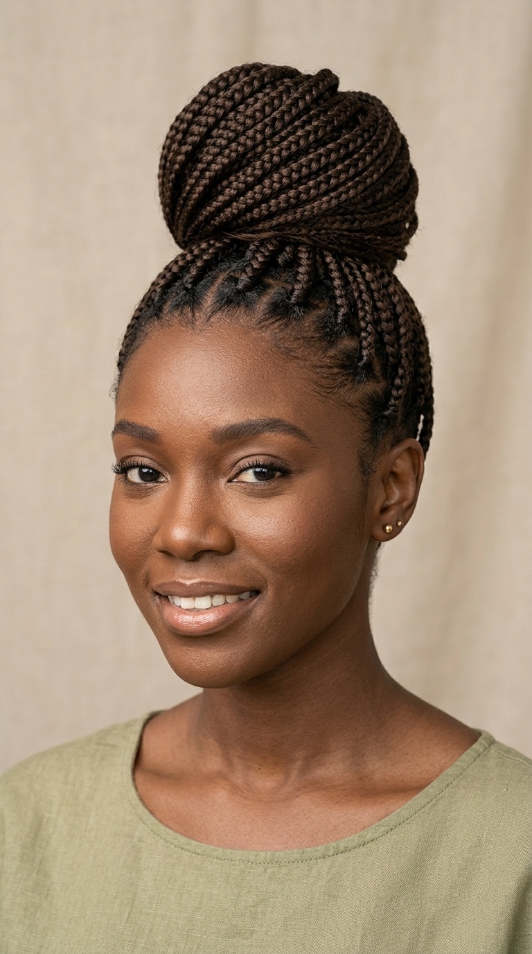 The Box Braid Bun