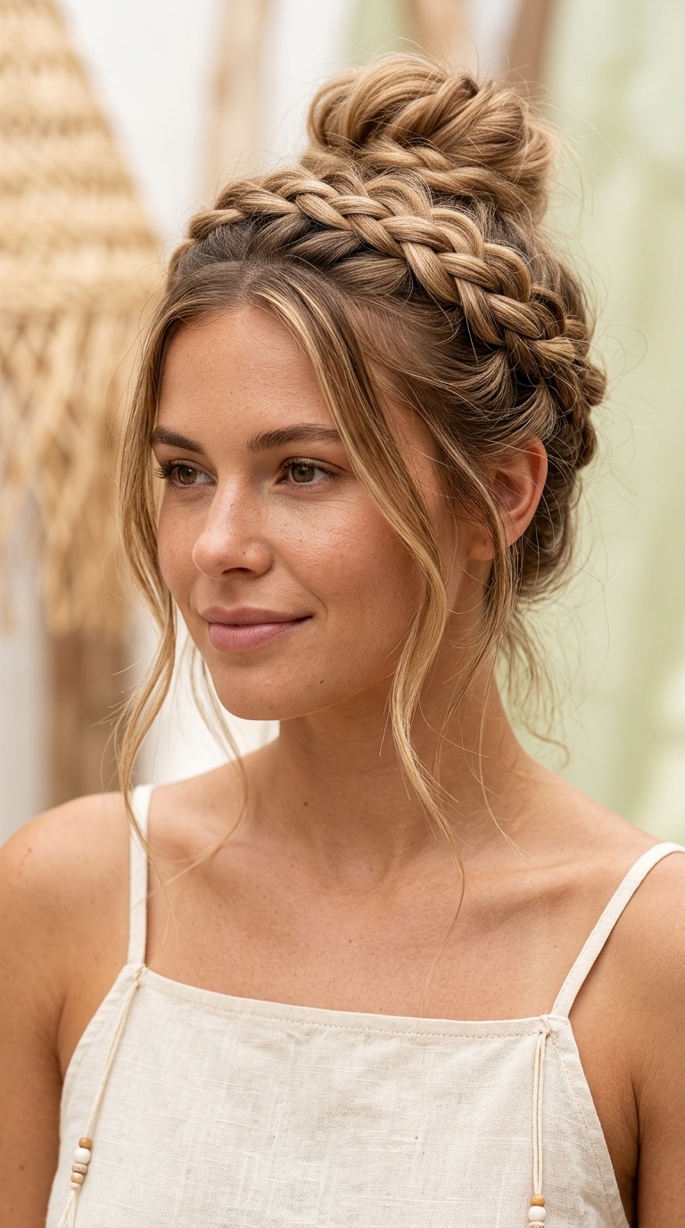 The Braided Crown Bun