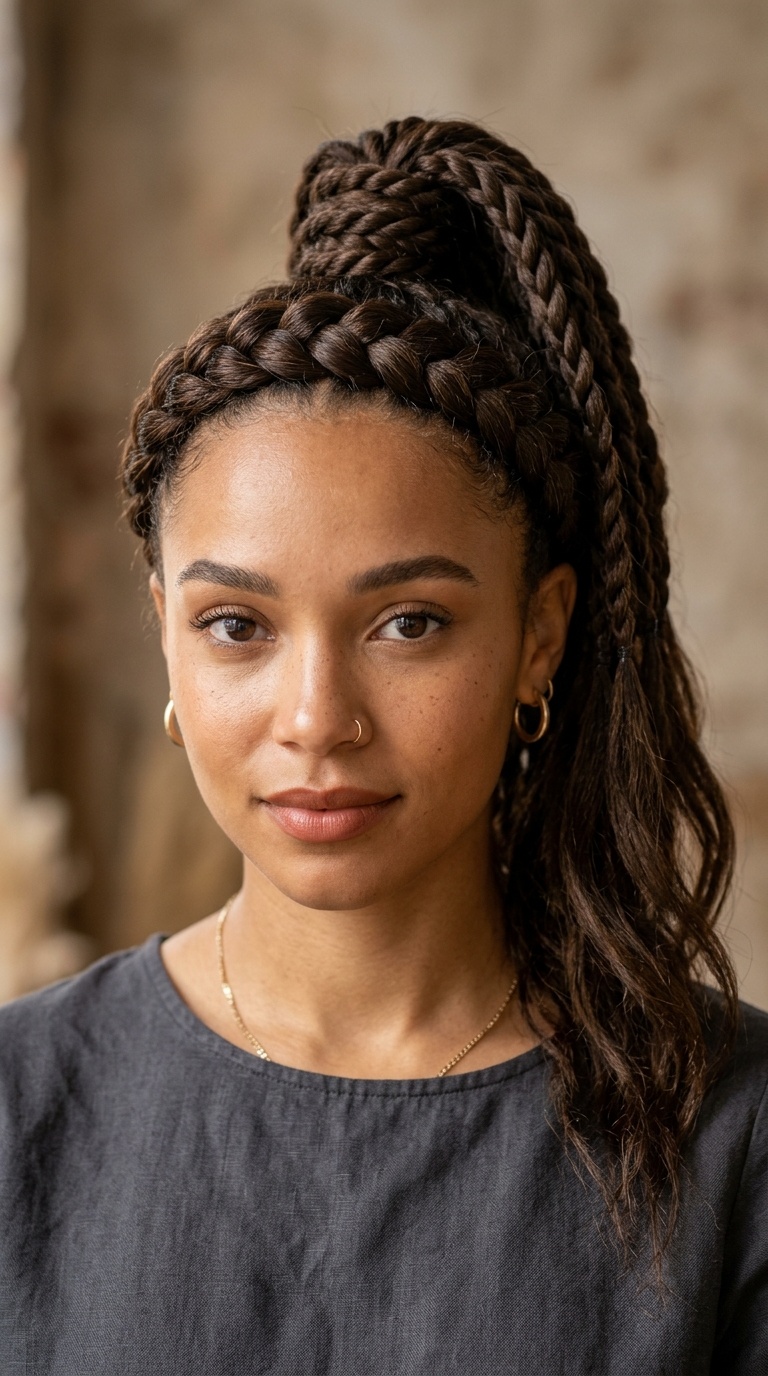 The Braided Crown High Pony
