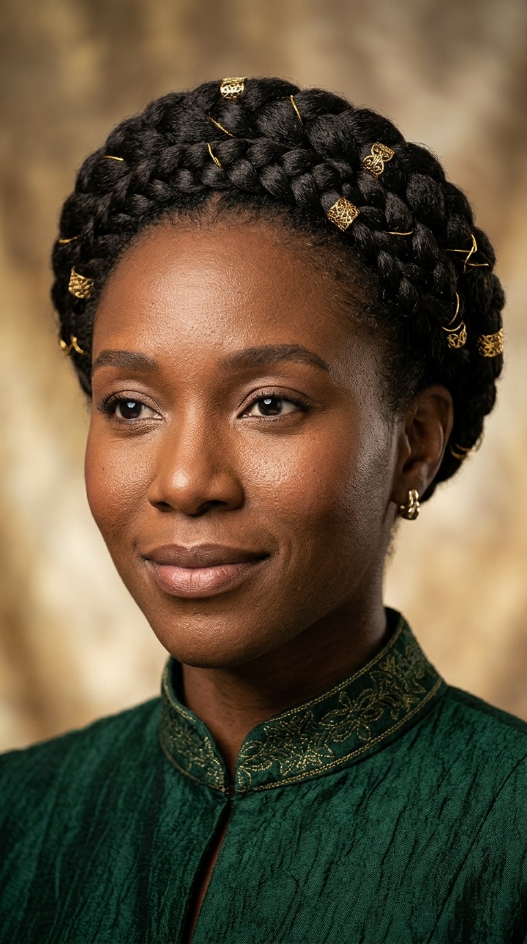 The Braided Crown with Gold Cuffs