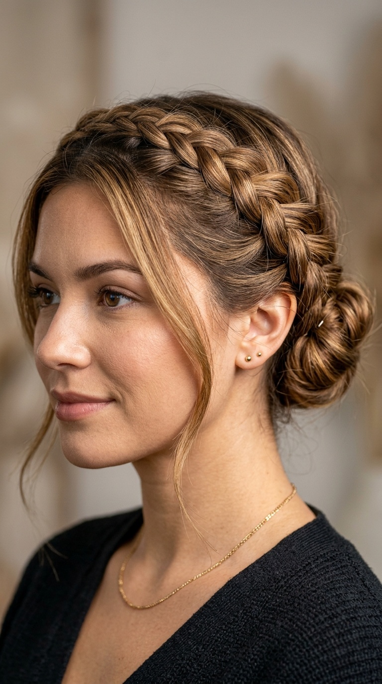 The Braided Crown with Tucked Ends