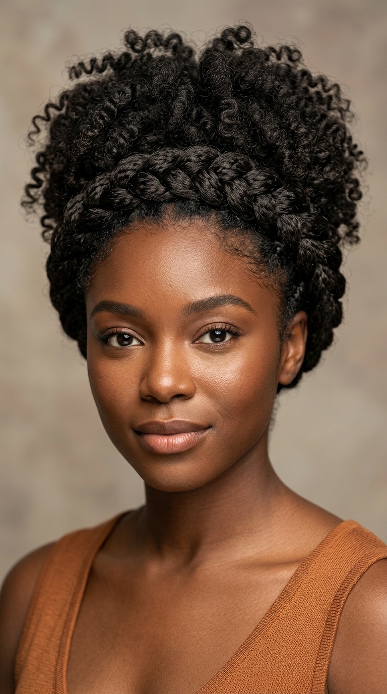 The Braided Crown with Voluminous Top