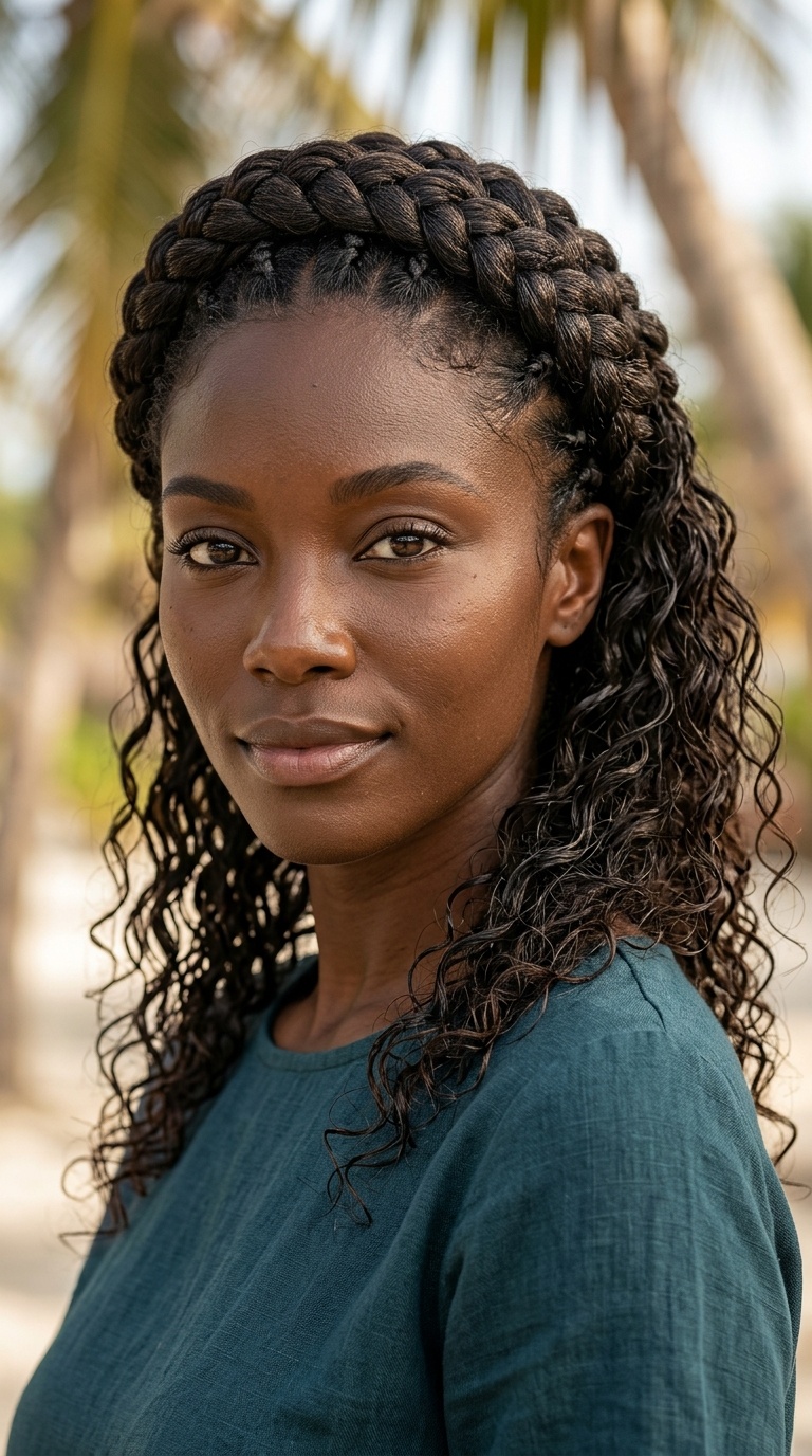 The Braided Crown with Wavy Back