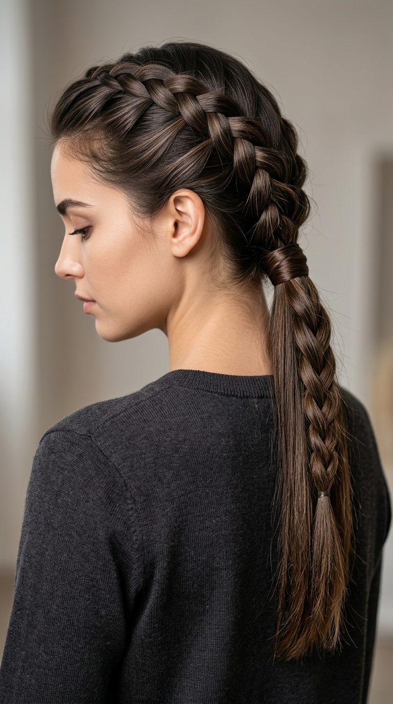 The Braided Low Nape Pony