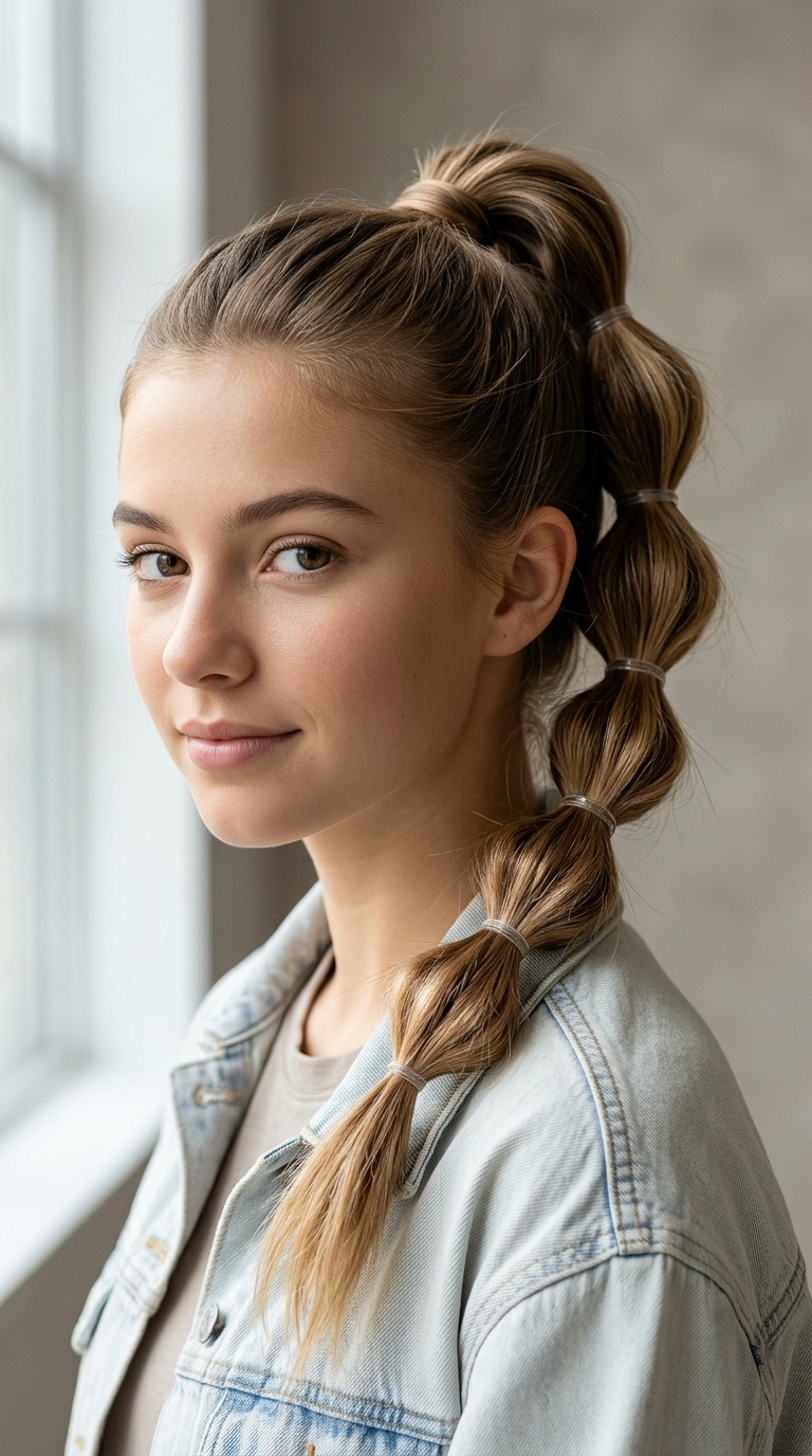 The Bubble Braid Ponytail