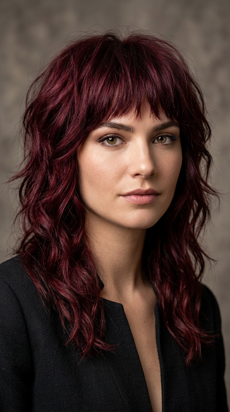 The Burgundy Velvet Mullet-Shag