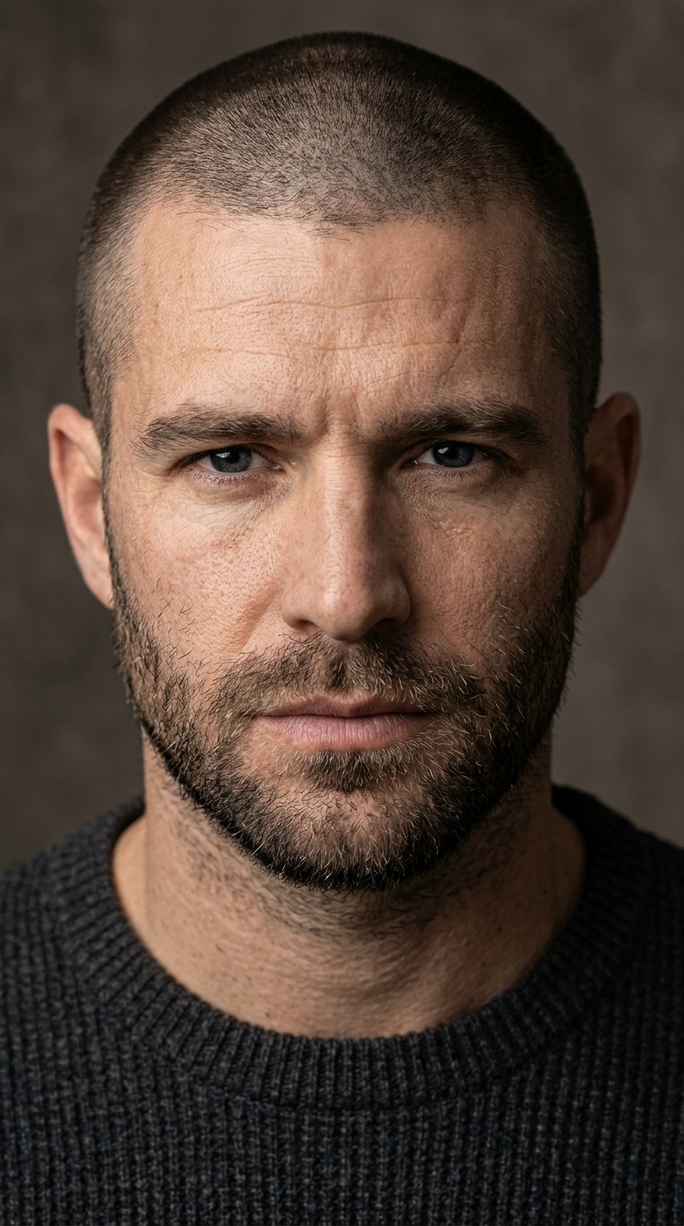 The Buzz Cut + Heavy Stubble