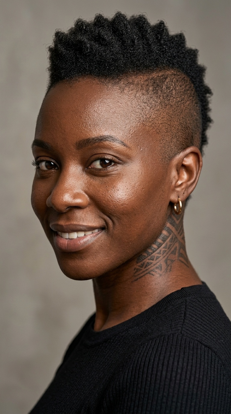 The Buzz Cut Mohawk with Nape Design