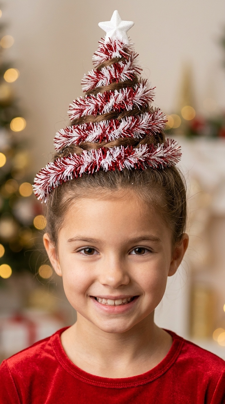 The Candy Cane Tinsel Spiral
