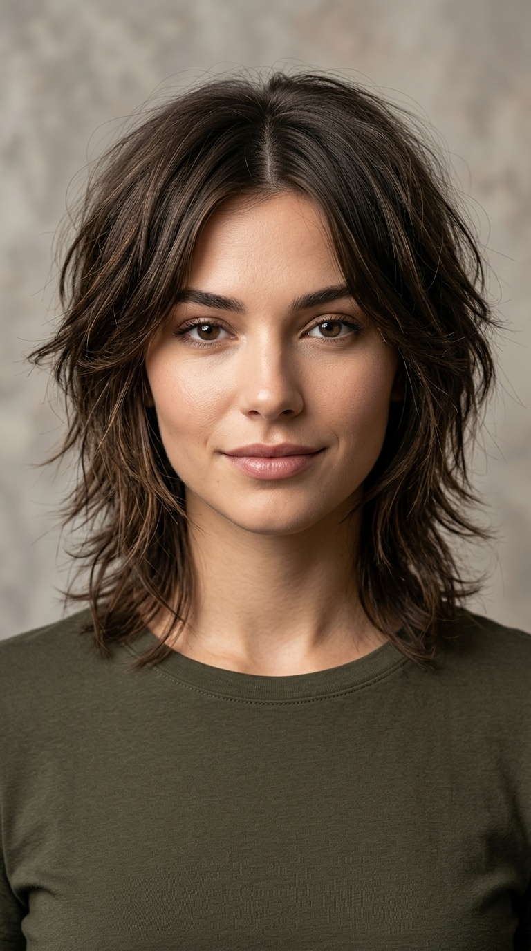 The Center-Parted Wolf Cut