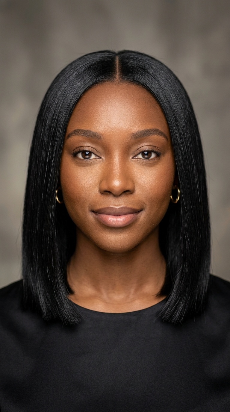 The Classic Blunt Silk Press Bob
