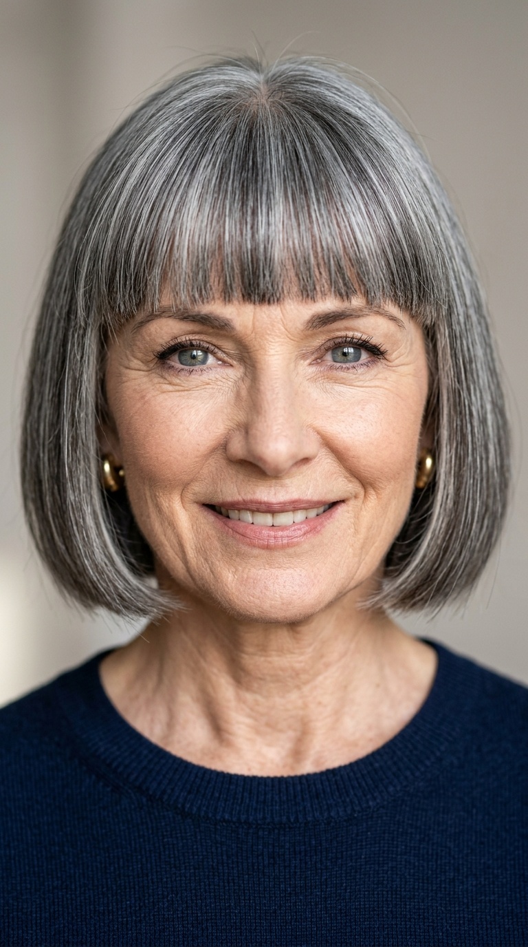 The Classic Bob with Blunt Bangs