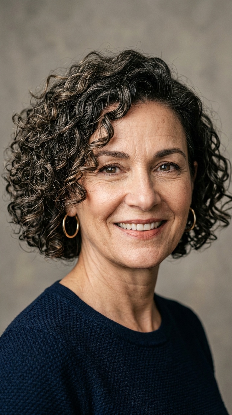 The Classic Curly Bob with Side Part