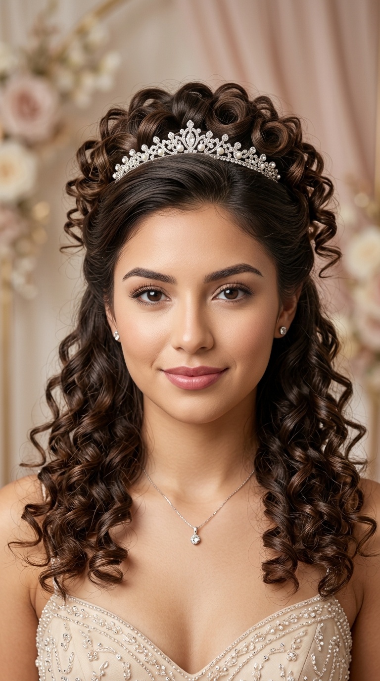 The Classic Half-Up Ringlet Crown