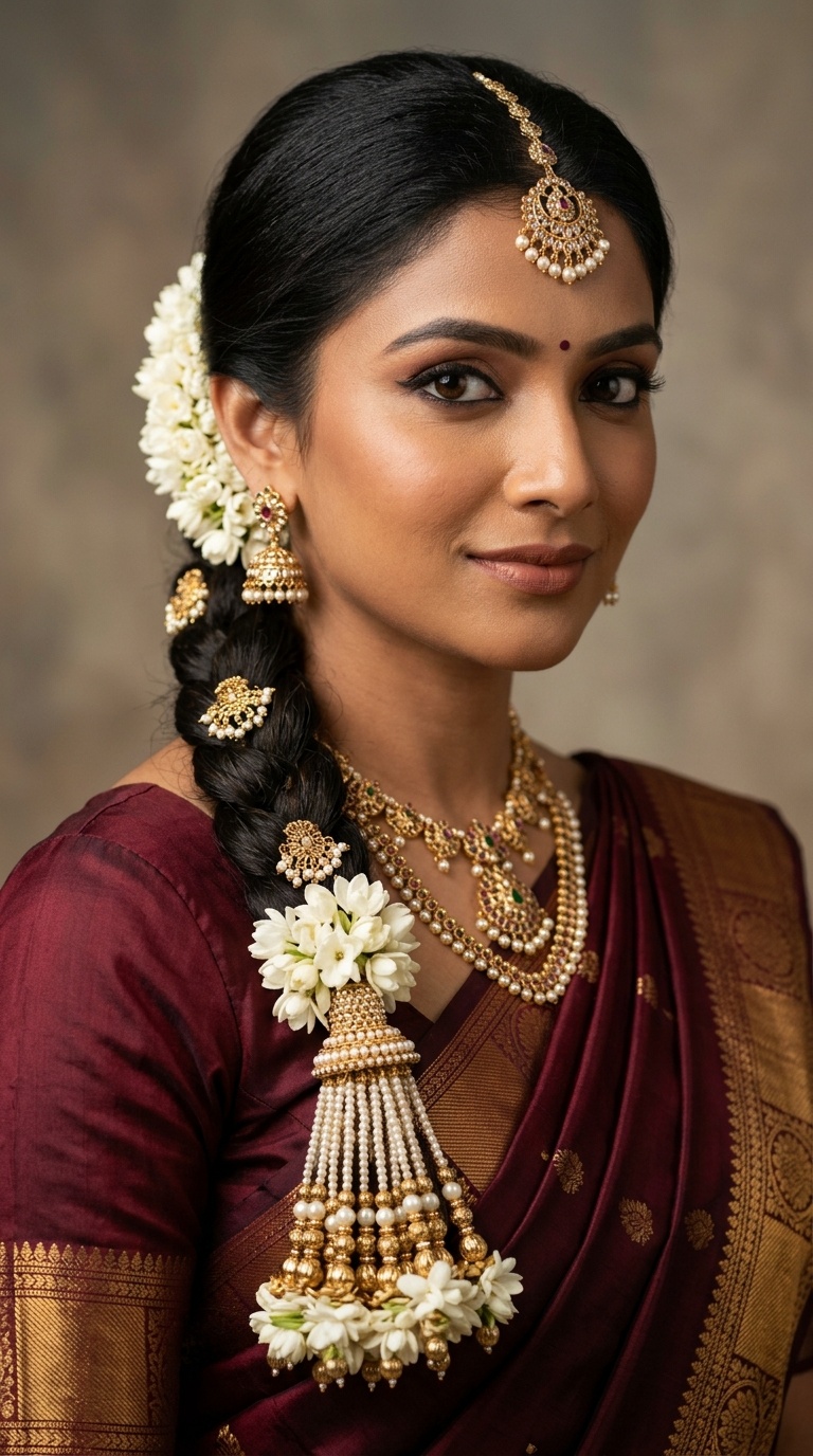 The Classic Jada with Floral Kunjalam