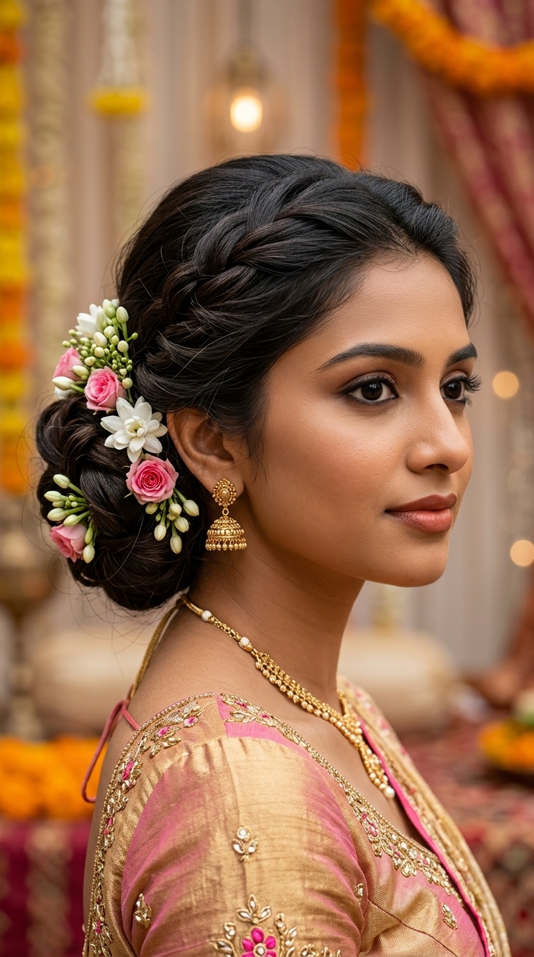 The Classic Low Floral Bun