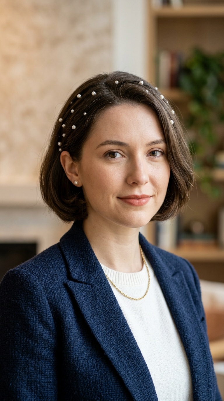 The Classic Pearl-Adorned Bob