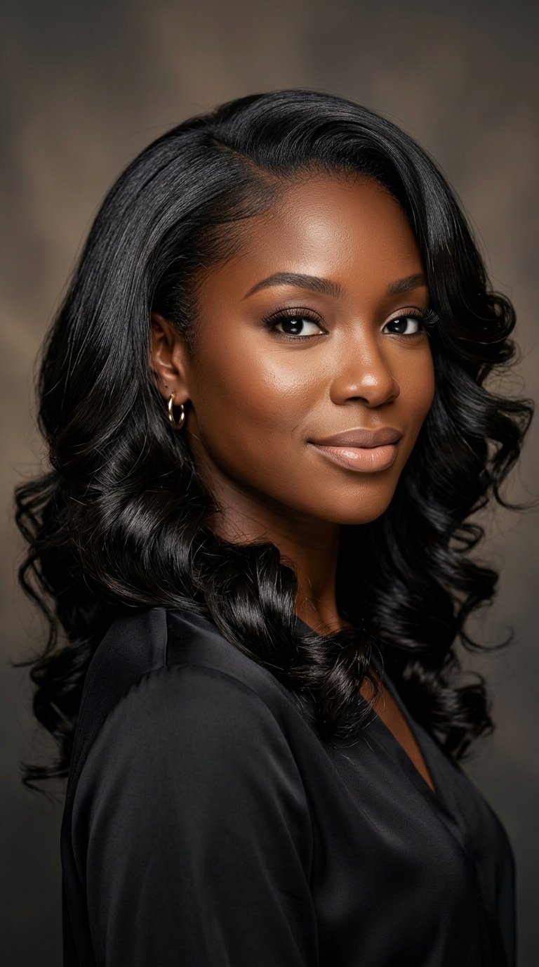 The Classic Silk Press with Body Curls