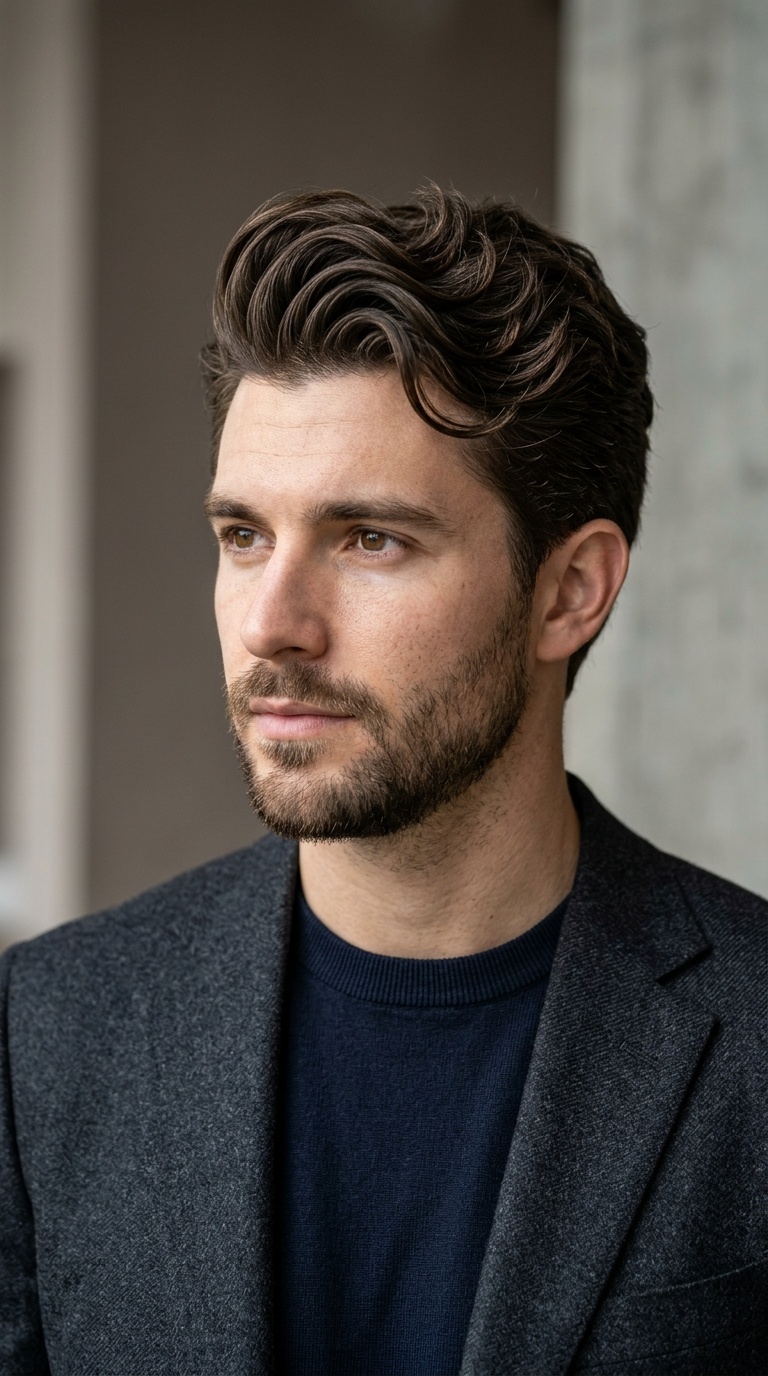 The Classic Wavy Pompadour with Layers
