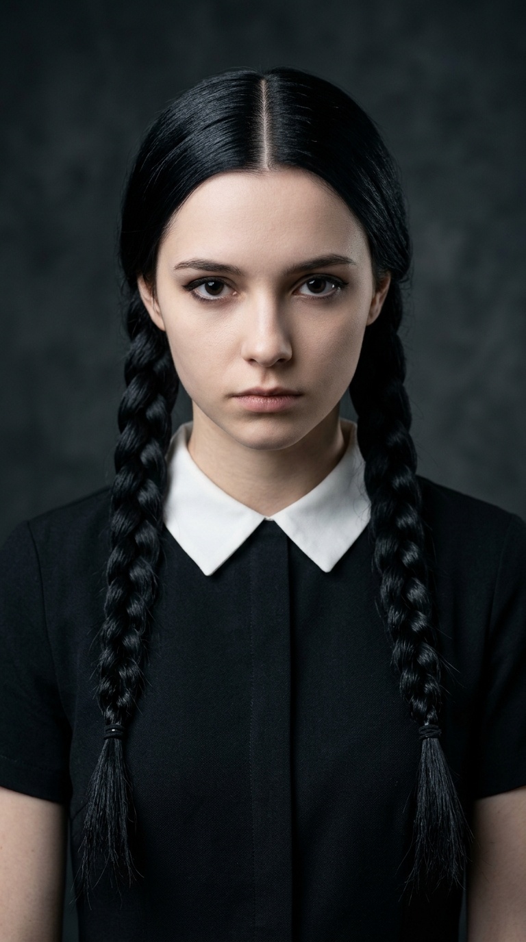 The Classic Wednesday Addams Braids