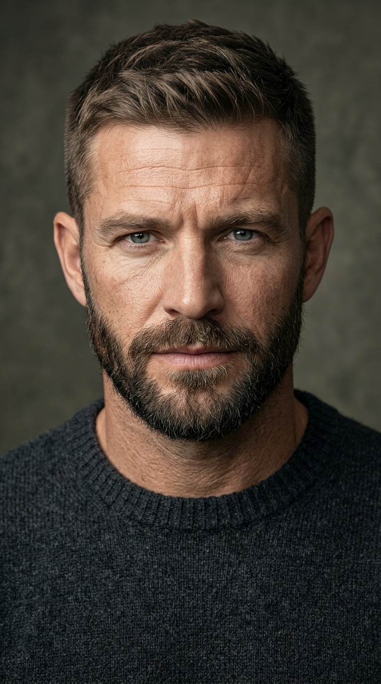 The Crew Cut + Sculpted Beard