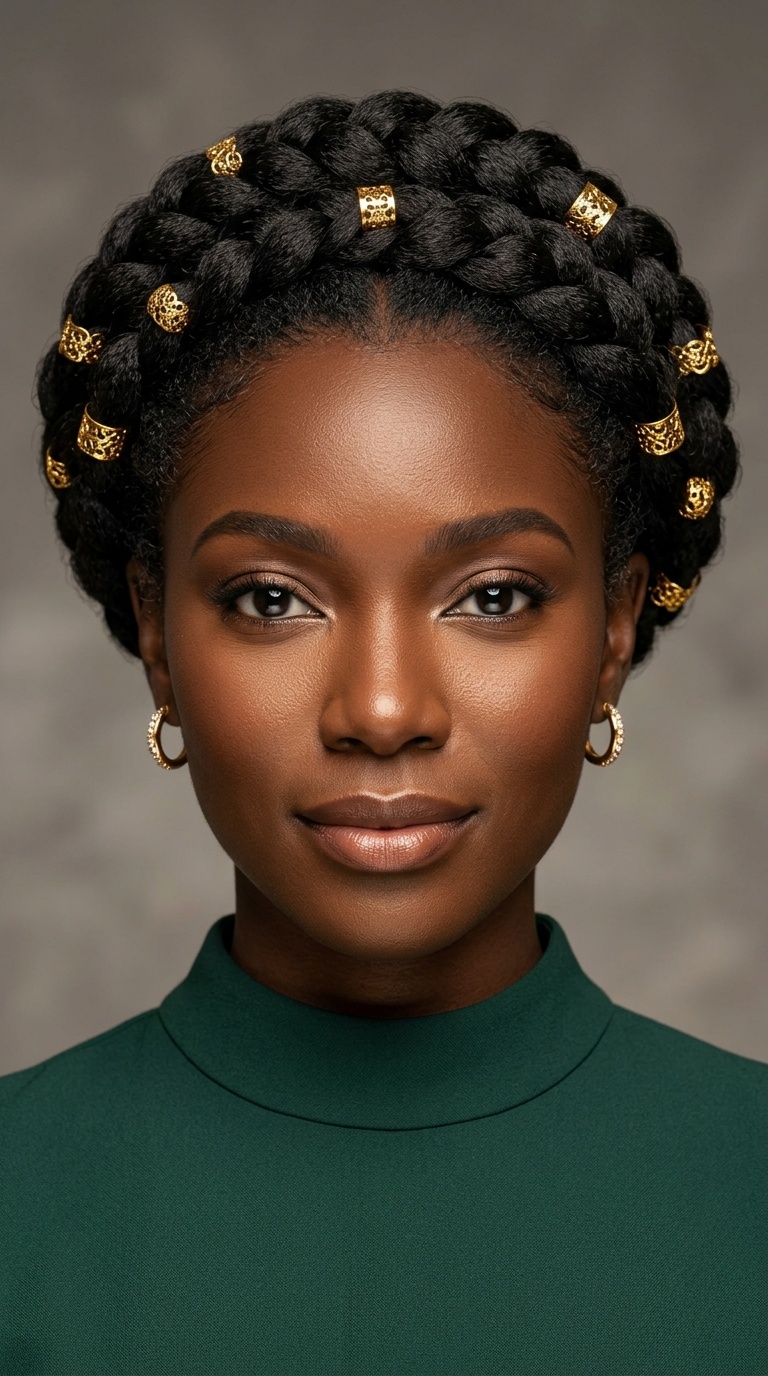The Crown Braid with Gold Cuffs