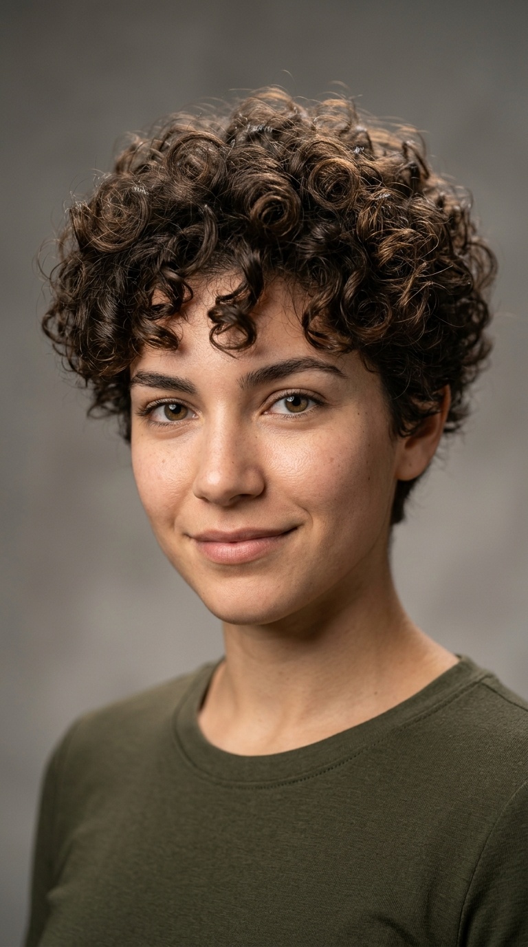 The Curly Pixie with Volume
