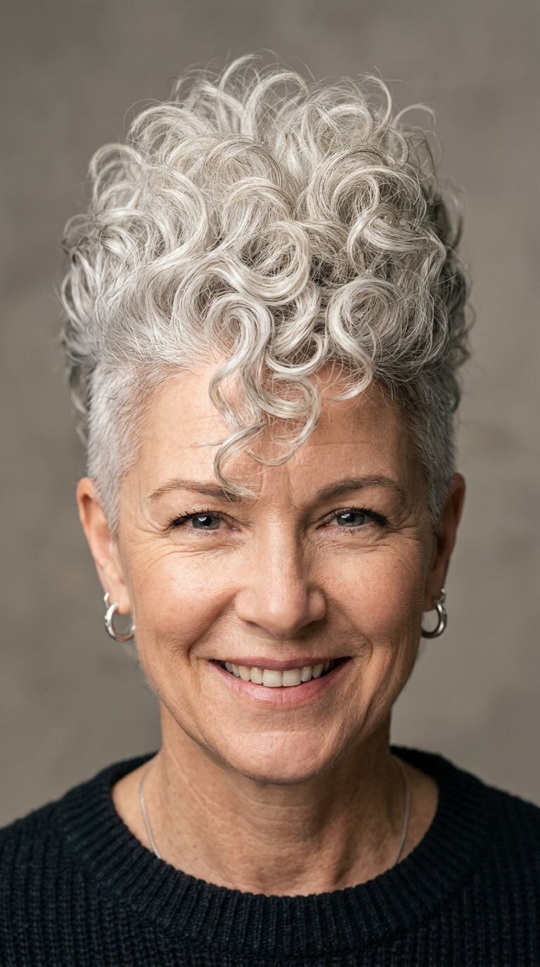 The Curly Platinum Faux Hawk