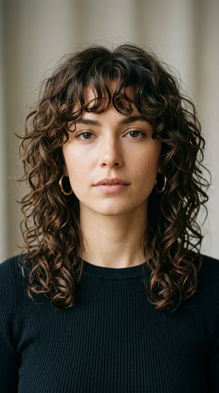The Curly Shag with Bottleneck Bangs