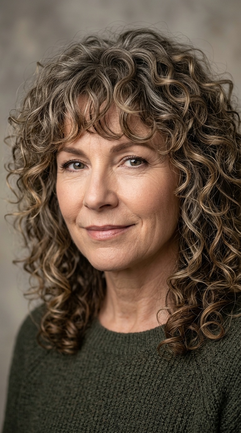 The Curly Shag with Soft Bangs