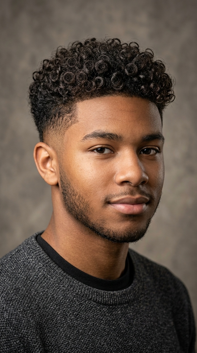 The Curly Top Fade
