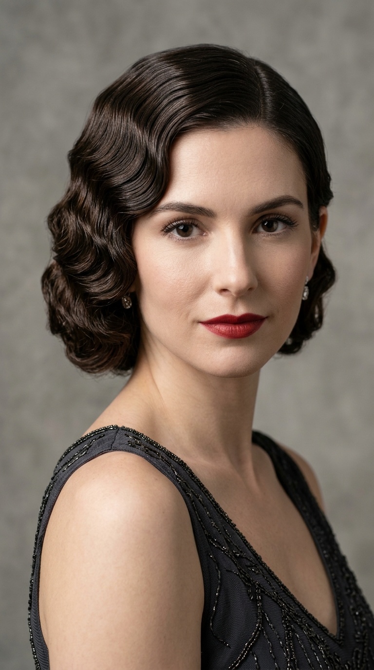 The Deep Side Part Finger Wave