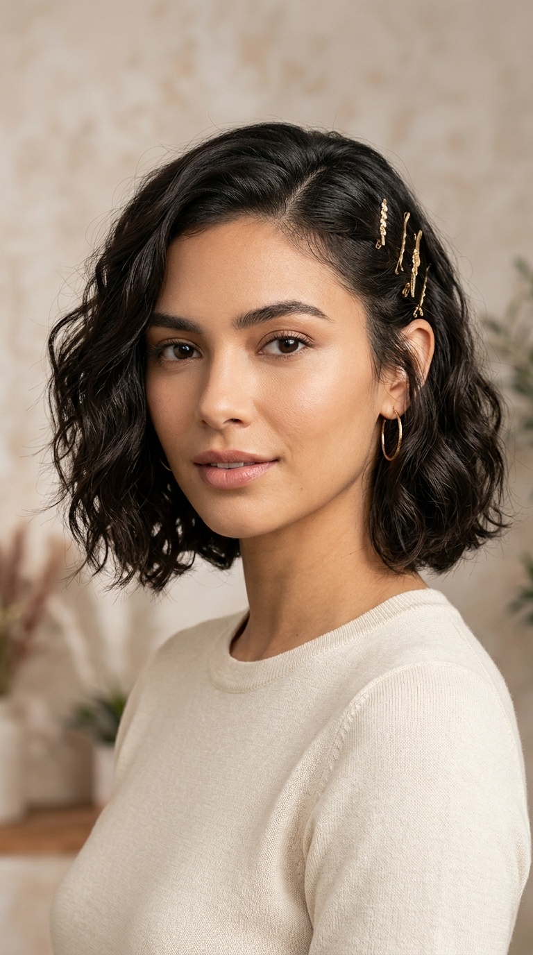 The Deep Side Part with Gold Clips