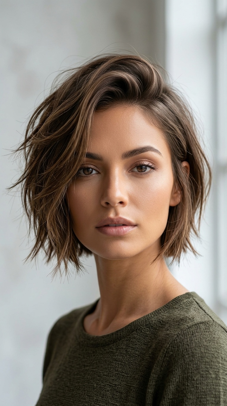 The Deep Side-Parted Choppy Bob