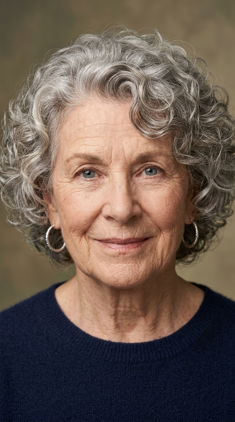 The Defined Curls with Side Part