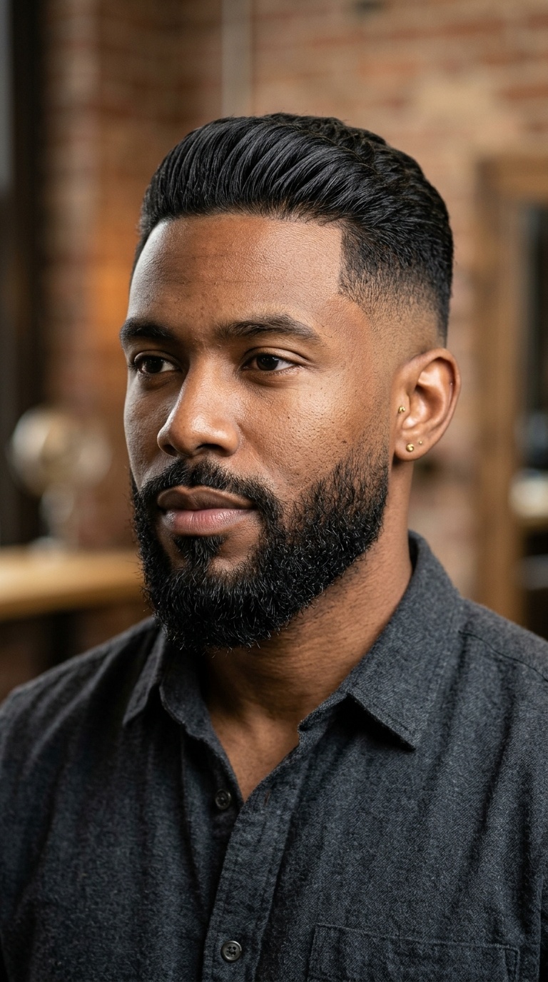 The Drop Fade Zero with a Ducktail Beard