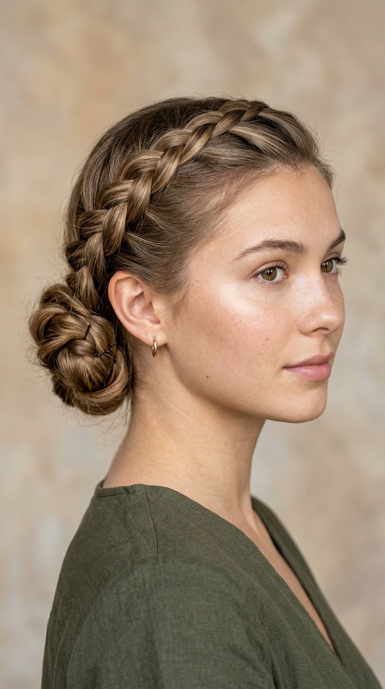 The Dutch Braid Low Bun
