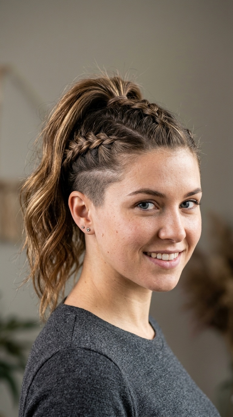 The Dutch Braid Undercut Pony