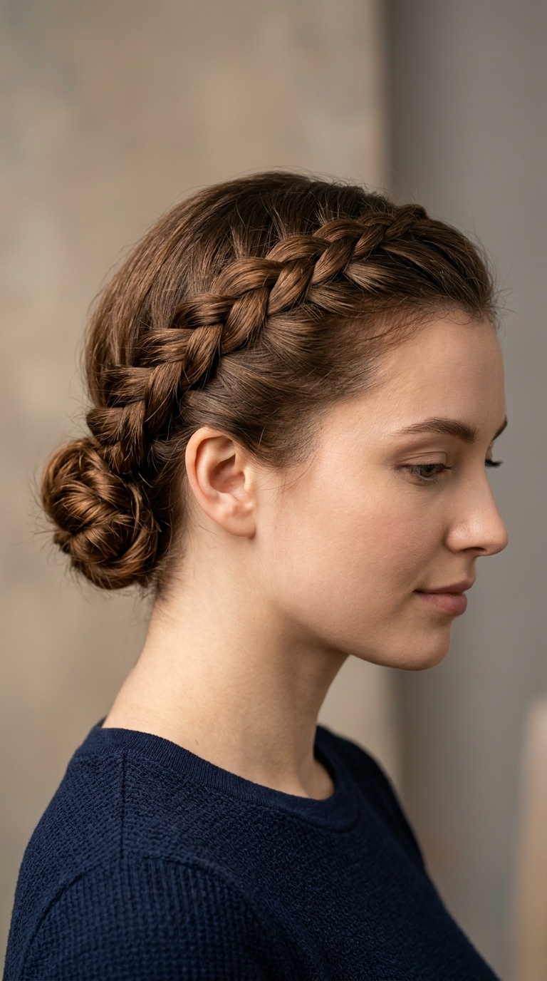 The Dutch Braided Low Bun