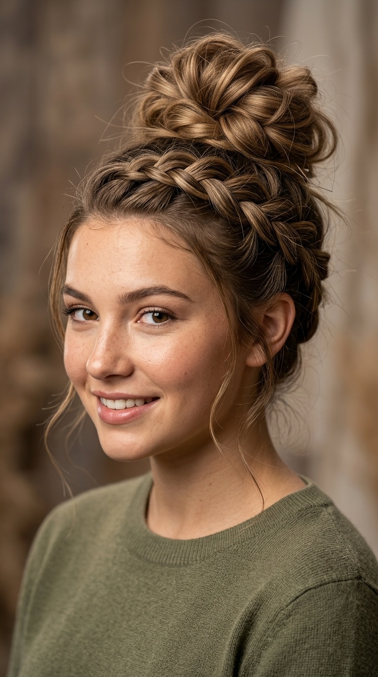 The Dutch Braided Messy Bun