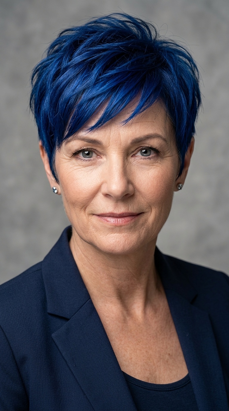 The Electric Blue Textured Pixie