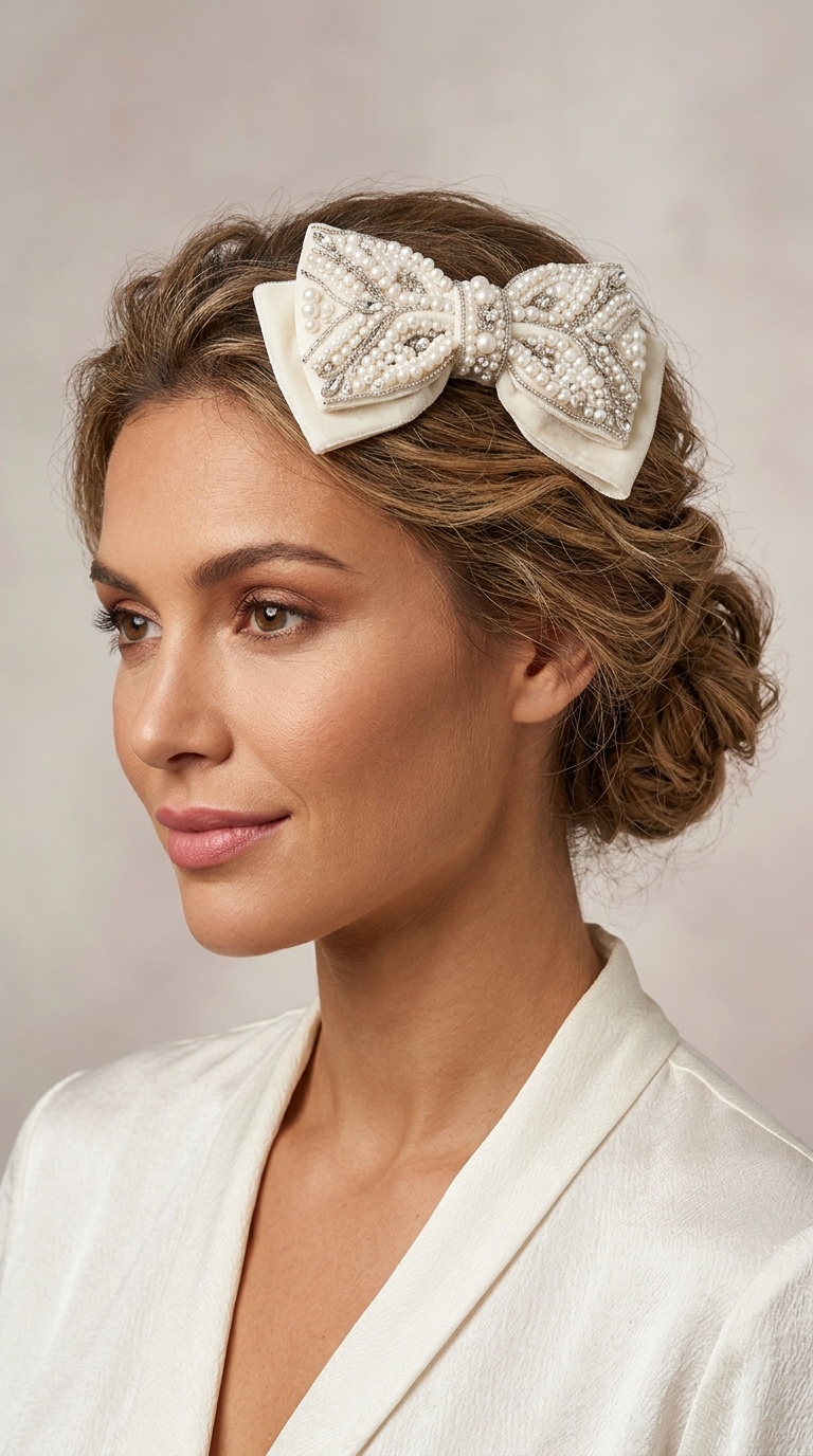 The Embellished Pearl Statement Bow