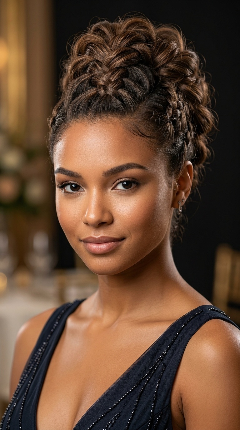 The Faux-Hawk Braided Updo