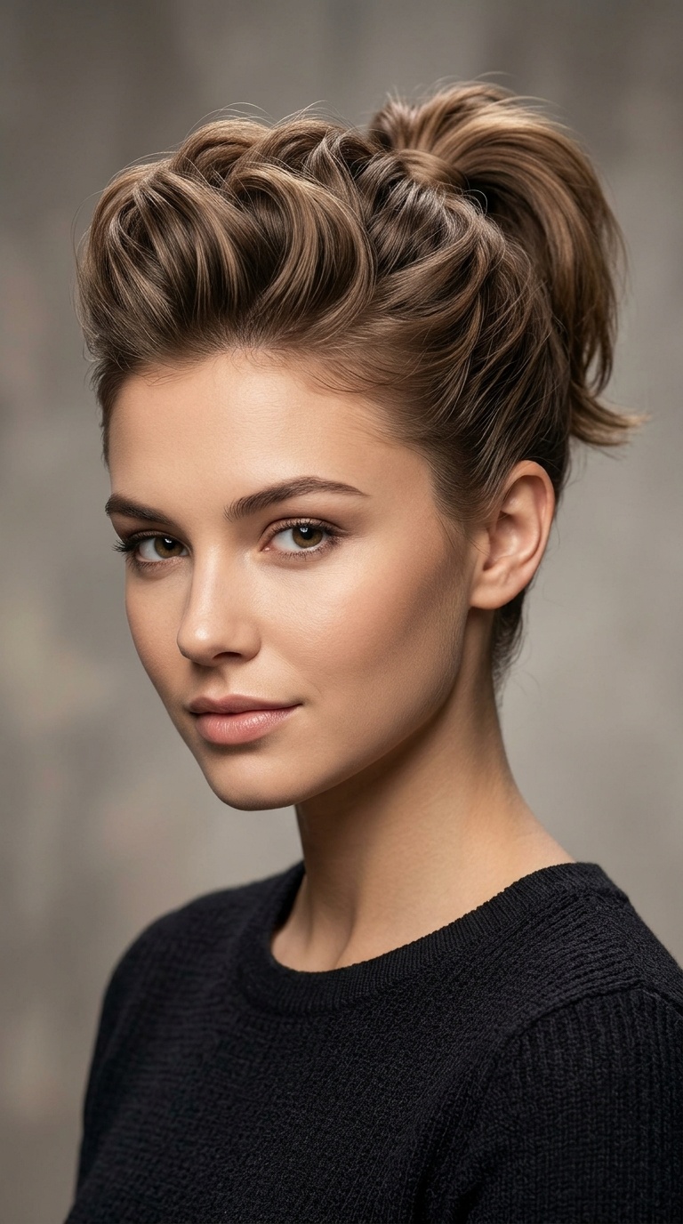 The Faux-Hawk Ponytail