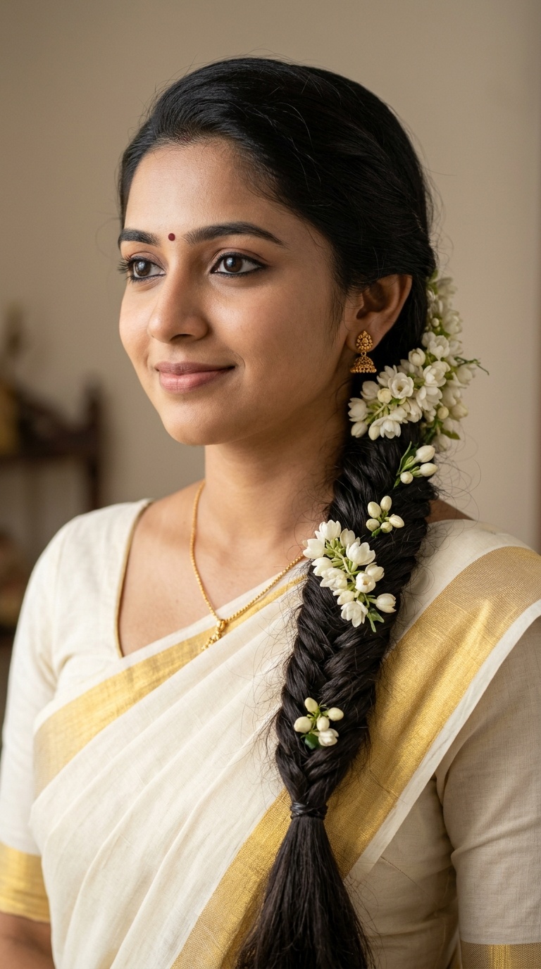 The Fishtail Braid with Floral Tucking