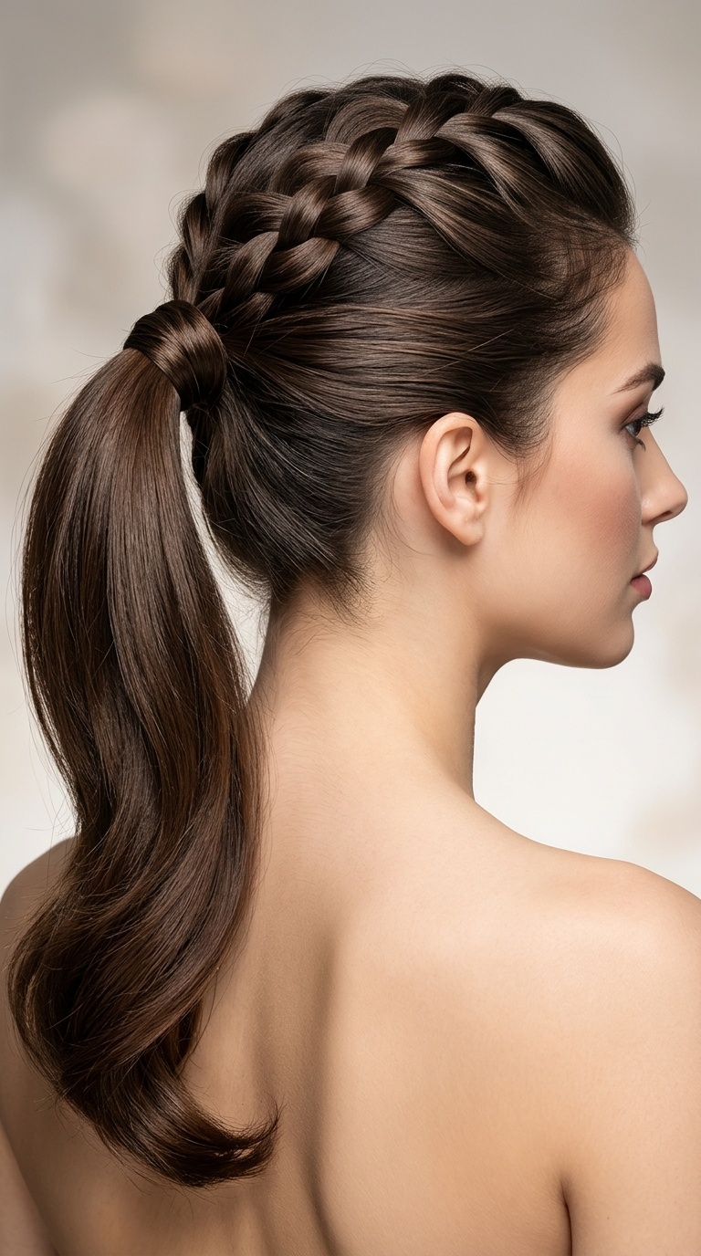 The French Braided Ponytail