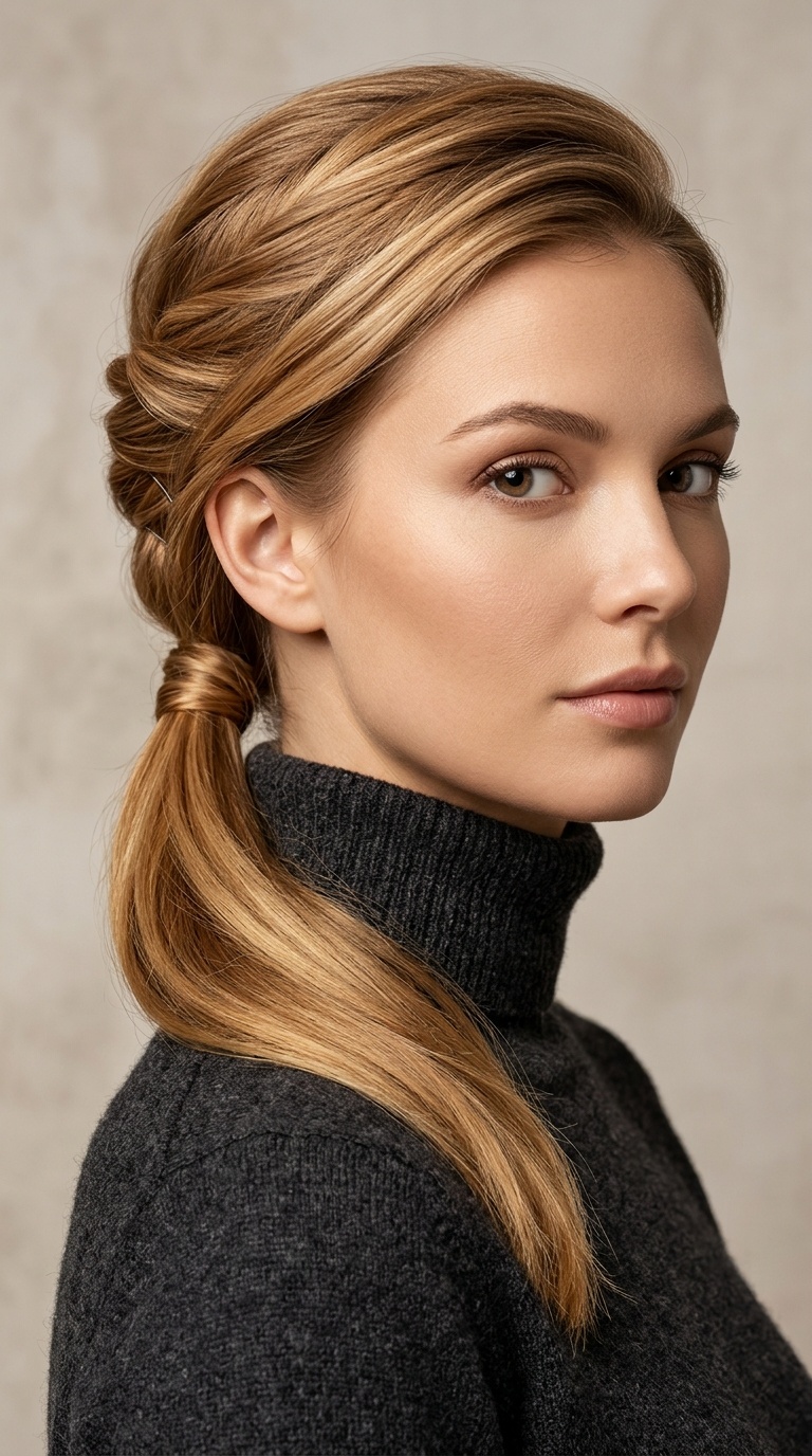 The French Twist Low Pony